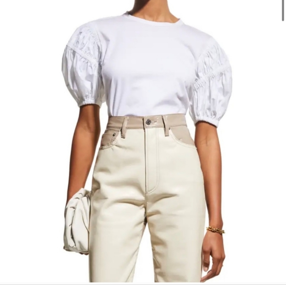 A.L.C Kora White Puff Sleeve Top